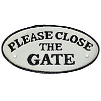 Please Close the Gate Cast Iron Sign Plaque Wall Fence Gate Post Garden Home