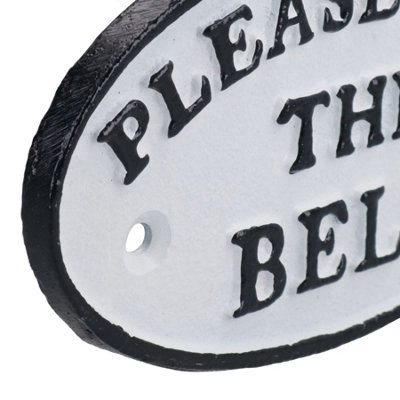 Please Ring Bell Cast Iron Sign Plaque Door Wall House Office Reception ...