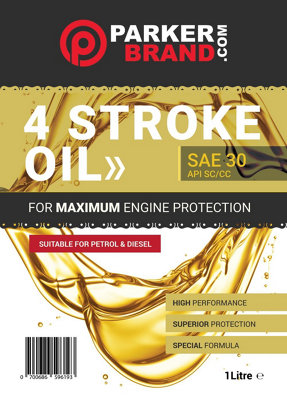 PLO-4STR - 1L SAE30 4 Stroke Engine Oil - For ParkerBrand Garden ...