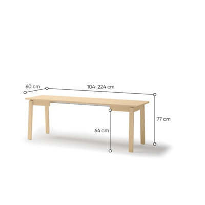Plot 2: Elegant Light Oak Extendable Dining Table - Versatile Dining Solution - W104