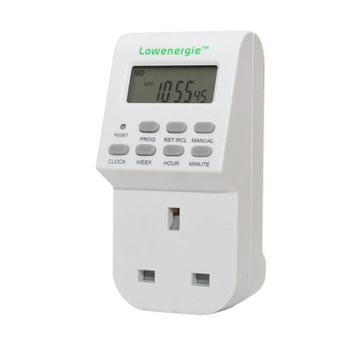 Plug-in 7 Day Programmable Timer Switch Socket - Christmas Lights Timer