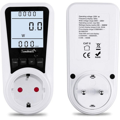 Plug-in Energy Monitor Power Meter,7 Modes Backlit Electricity Usage