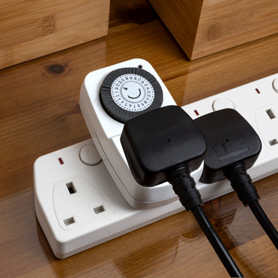 Plug In Timer Switch For Lights 24 Hour Compact Segment Timer 30 Minute ...