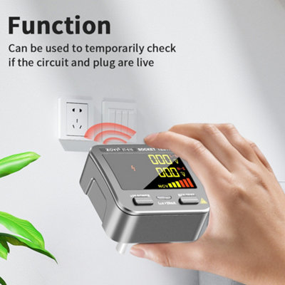 Plug Socket Tester 3 in 1, NCV, RCD Trip and Test Function, Leakage Testing & Wiring Indication Display