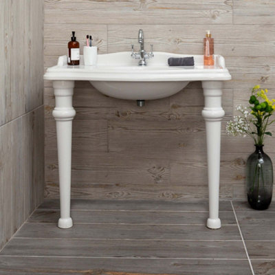Plum&Clay Altara Traditional Console Basin with Ceramic Legs