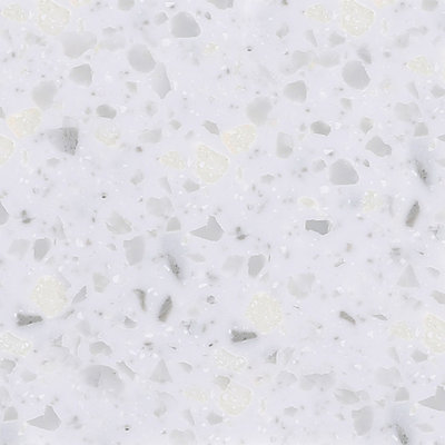 Plum&Clay Arctic Frost White Solid Surface Acrylic Worktop (T) 2cm (L ...