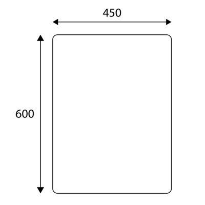 Plum&Clay Bellio Rectangular Bevelled Edge Frameless Mirror (H)600mm (W)450mm