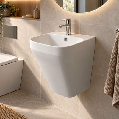 Plum&Clay Bellio White Wall Hung Ceramic Basin