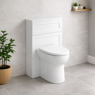 Plum&Clay Belmont White Traditional Back to Wall Toilet WC Unit Matt Finish