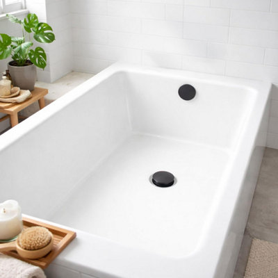 Plum&Clay Black Bath Waste Click Clack Pop Up Push Down Bath Plug