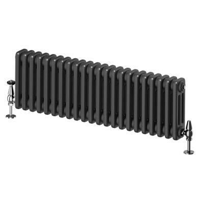 Plum&Clay Braxton Black Triple Horizontal Column Radiator - 300x1010mm