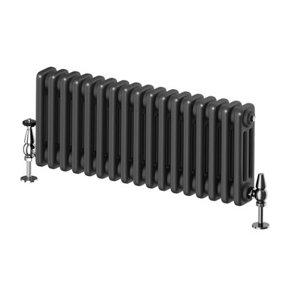 Plum&Clay Braxton Black Triple Horizontal Column Radiator - 300x785mm