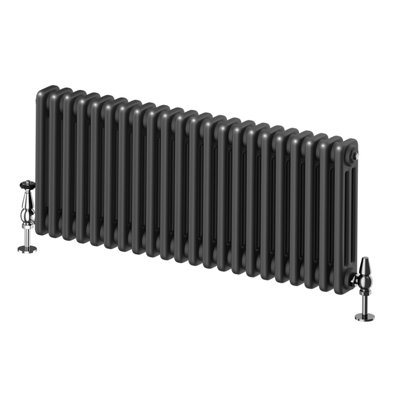 Plum&Clay Braxton Black Triple Horizontal Column Radiator - 400x1010mm