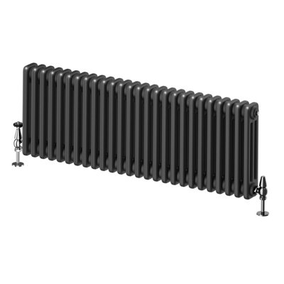 Plum&Clay Braxton Black Triple Horizontal Column Radiator - 400x1190mm