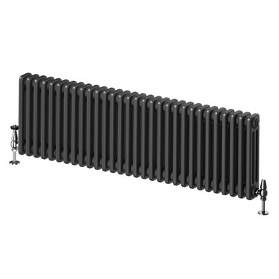 Plum&Clay Braxton Black Triple Horizontal Column Radiator - 400x1370mm