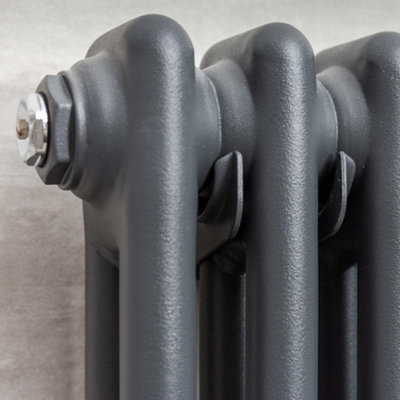 Plum&Clay Braxton Grey Double Vertical Column Radiator - 1800x380mm