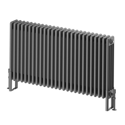 Plum&Clay Braxton Grey Quadruple Horizontal Column Radiator - 600x1190mm