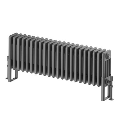 Plum&Clay Braxton Grey Quadruple Horizontal Column Radiator (H)300mm (W)1010