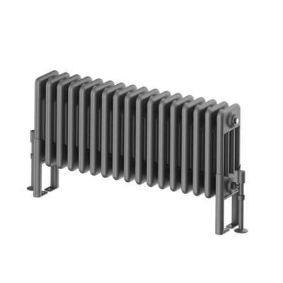 Plum&Clay Braxton Grey Quadruple Horizontal Column Radiator (H)300mm (W)785
