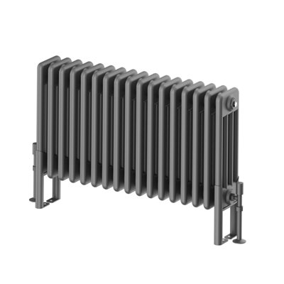 Plum&Clay Braxton Grey Quadruple Horizontal Column Radiator (H)400mm (W)785
