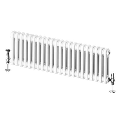 Plum&Clay Braxton White Double Horizontal Column Radiator - 300x1010mm