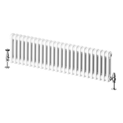 Plum&Clay Braxton White Double Horizontal Column Radiator - 300x1190mm