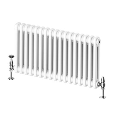 Plum&Clay Braxton White Double Horizontal Column Radiator - 400x785mm