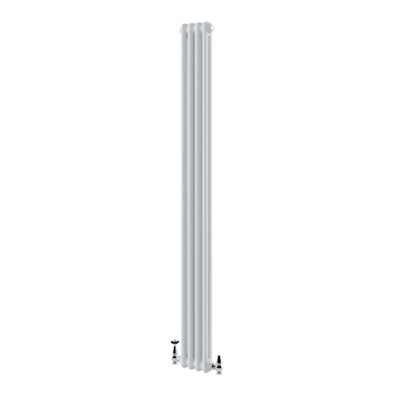 Plum&Clay Braxton White Double Vertical Column Radiator - 1800x200mm