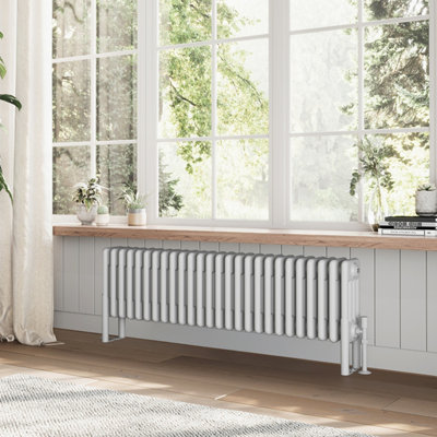 Plum&Clay Braxton White Quadruple Horizontal Column Radiator - 300x1190mm