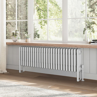Plum&Clay Braxton White Quadruple Horizontal Column Radiator - 400x1190mm