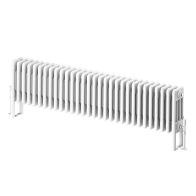 Plum&Clay Braxton White Quadruple Horizontal Column Radiator (H)300mm (W)1370