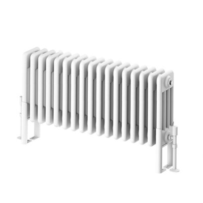 Plum&Clay Braxton White Quadruple Horizontal Column Radiator (H)400mm (W)785