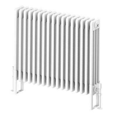 Plum&Clay Braxton White Quadruple Horizontal Column Radiator (H)600mm (W)785