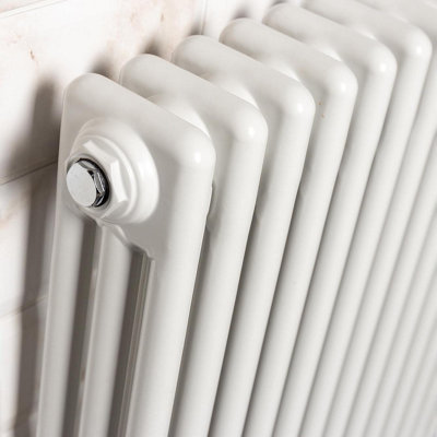 Plum&Clay Braxton White Triple Horizontal Column Radiator - 600x1190mm