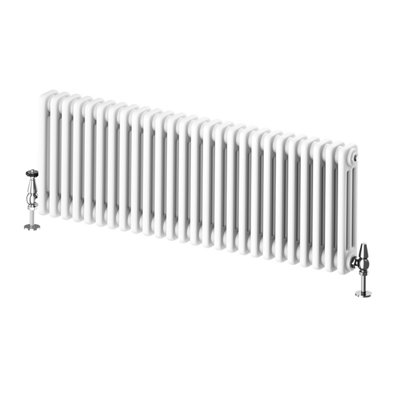 Plum&Clay Braxton White Triple Horizontal Column Radiator (H)400mm (W)1190