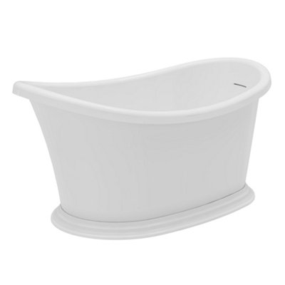 Plum&Clay Bronte Compact Traditional Roll Top Freestanding White Acrylic Bath (L)1350mm (W)750mm