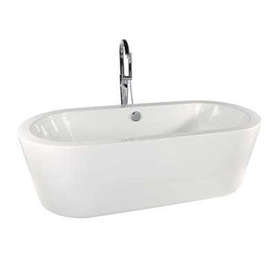 Plum&Clay Byran White Freestanding Acrylic Bath (L)1670mm (W)785mm