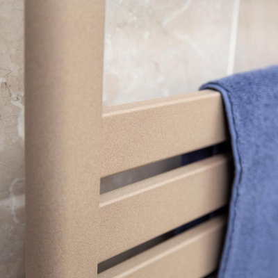 Plum&Clay Camden Brown Heated Towel Rail (H)1600mm (W)600mm