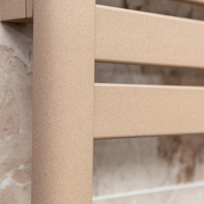Plum&Clay Camden Brown Heated Towel Rail (H)1600mm (W)600mm