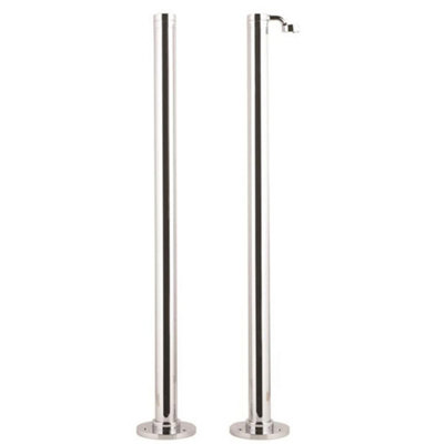 Plum&Clay Chrome Finish Freestanding Bath Stand Pipes with Handset Holder