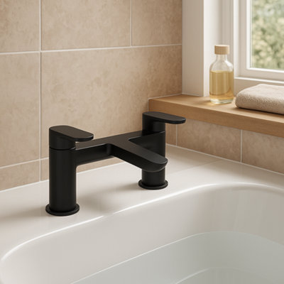 Plum&Clay Complete Bathroom Suite Black Taps 600mm Grey Wall Hung ...