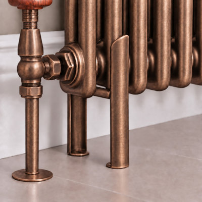 Plum&Clay Corwin Pair of Rustic Copper Double Column Radiator Feet