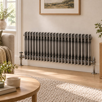 Plum&Clay Corwin Raw Metal Double Column Horizontal Traditional Cast ...
