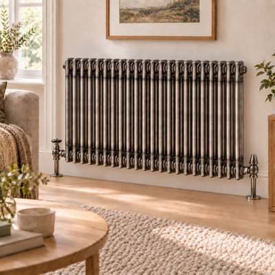 Plum&Clay Corwin Raw Metal Double Column Horizontal Traditional Cast ...