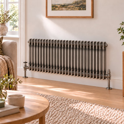 Plum&Clay Corwin Raw Metal Double Column Horizontal Traditional Cast ...