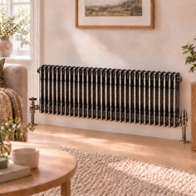 Plum&Clay Corwin Raw Metal Double Column Horizontal Traditional Cast ...