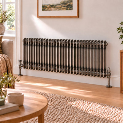 Plum&Clay Corwin Raw Metal Double Column Horizontal Traditional Cast ...