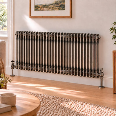 Plum&Clay Corwin Raw Metal Double Column Horizontal Traditional Cast ...