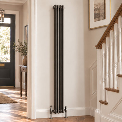 Plum&Clay Corwin Raw Metal Double Column Vertical Traditional Cast Iron ...