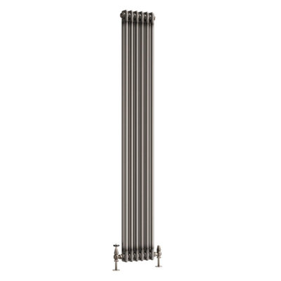 Plum&Clay Corwin Raw Metal Double Column Vertical Traditional Cast Iron Style Radiator (W)290mm (H)1800mm